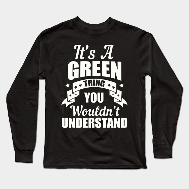Green Thing Long Sleeve T-Shirt by moclan